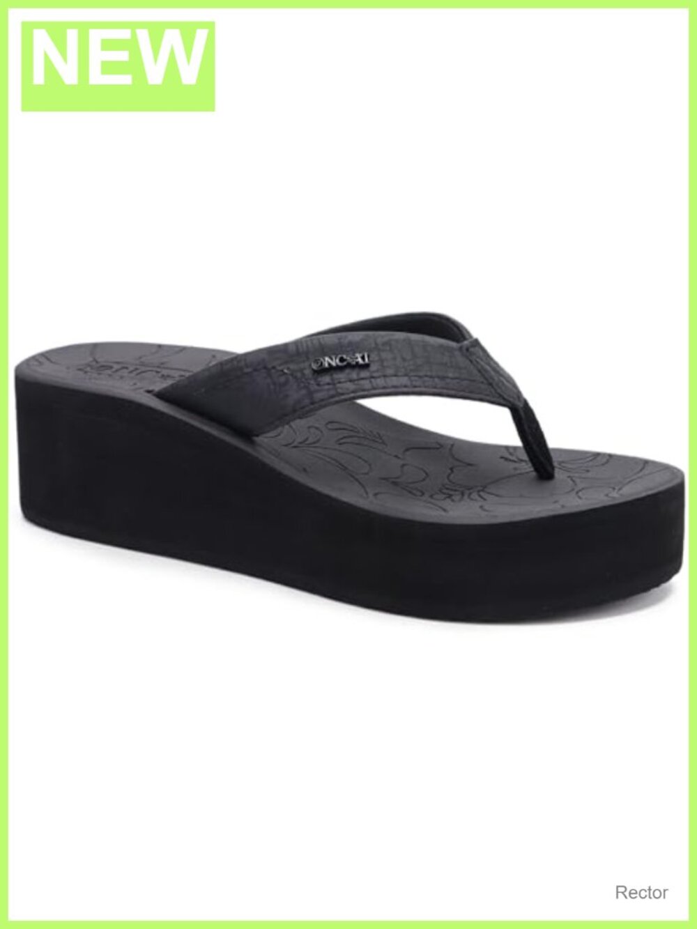 ONCAI Women's Platform Wedge Flip Flops Vegan Leather Sandals